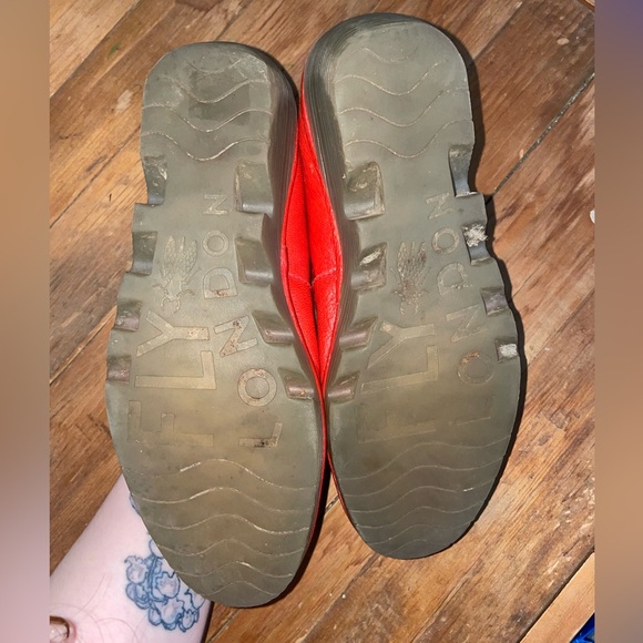 Fly London Red Wedge Shoes with Chunky Heel Staple Eclectic Bold Gently Used - Picture 6 of 14